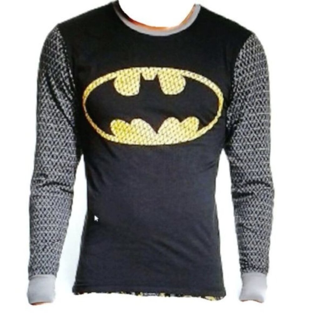 Bioworld Small 28 30 Batman Logo Cool Johns Long Underwear Shirt Super Hero NEW - Picture 3 of 7